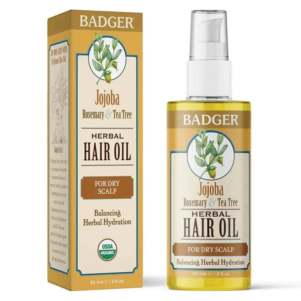 Jojoba Herbal Hair Oil Badger Balm